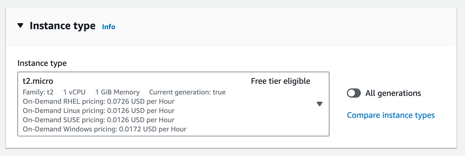 EC2 instance type