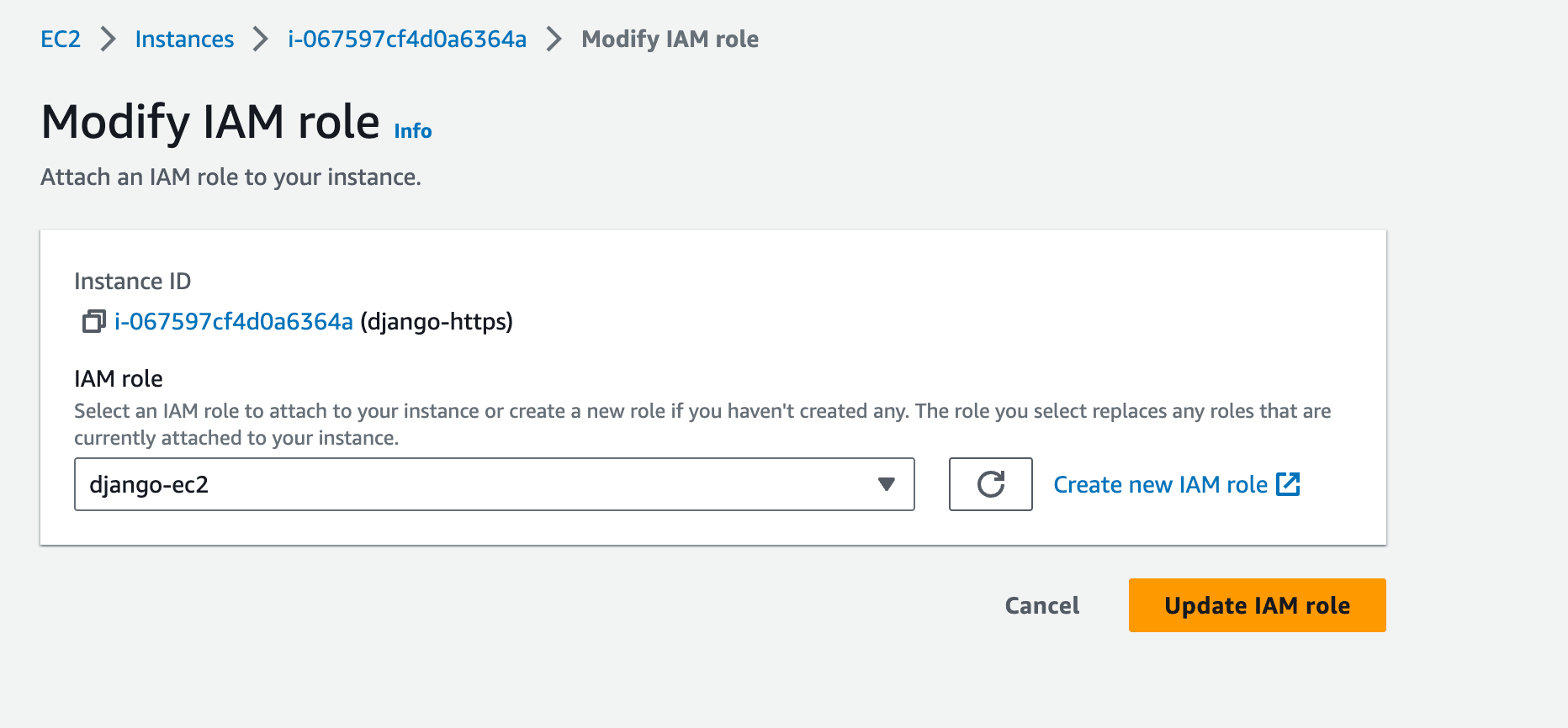EC2 Select IAM Role