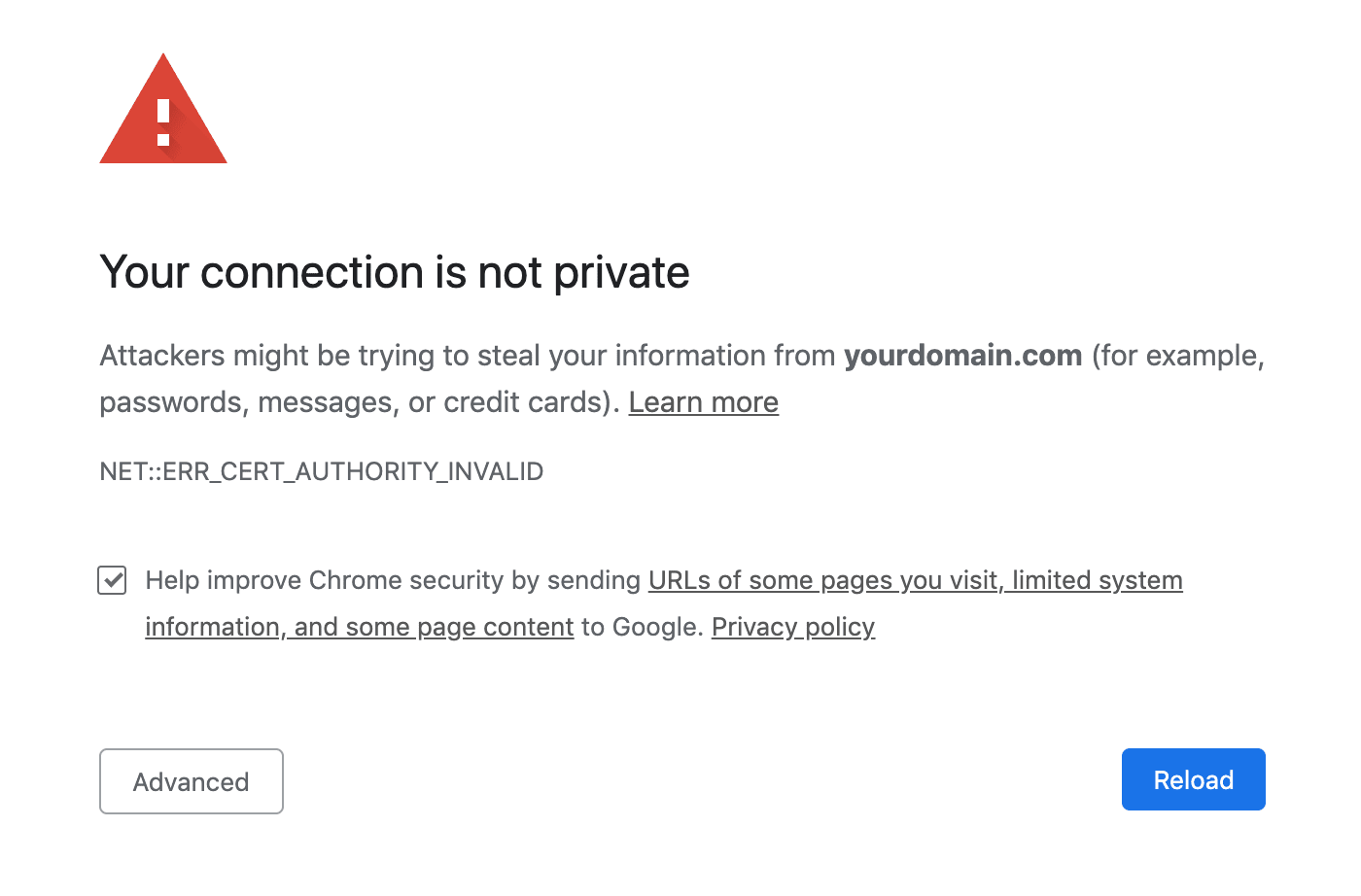 HTTPS certificate not secure