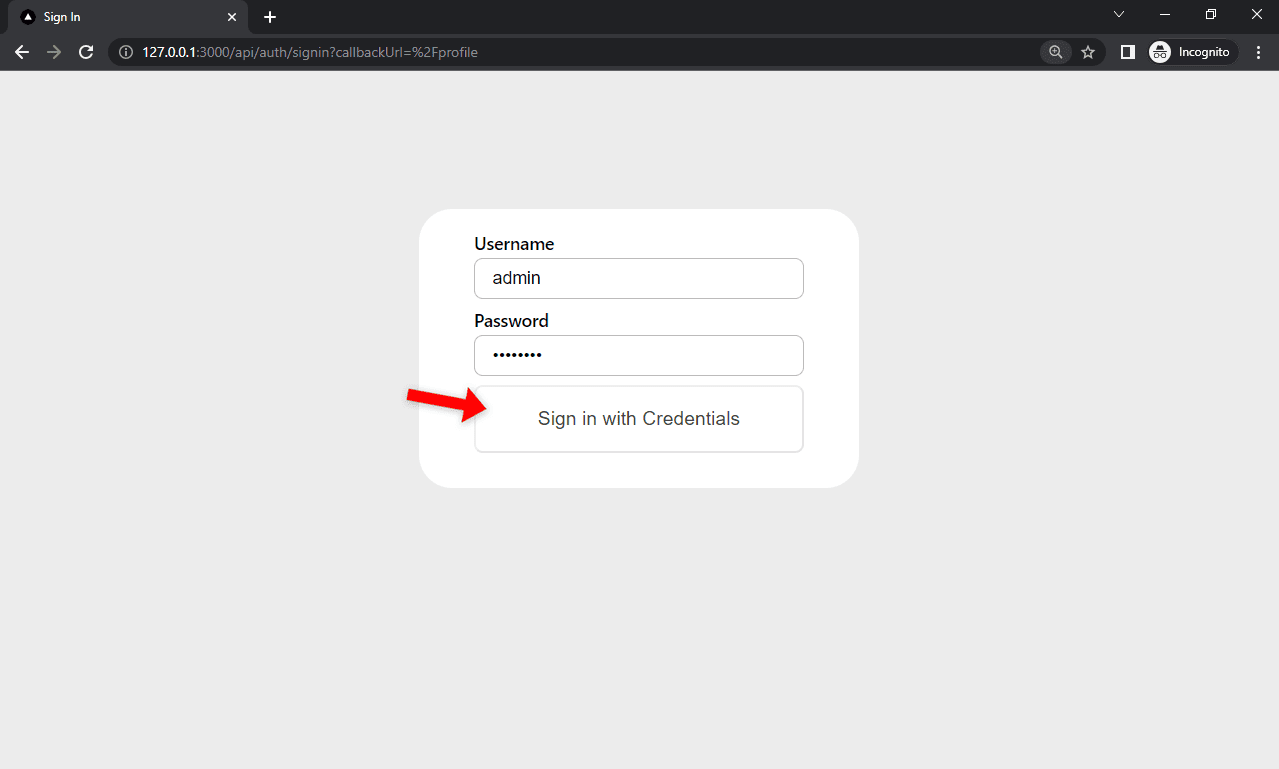 Next.js Auth.js Credentials Authentication