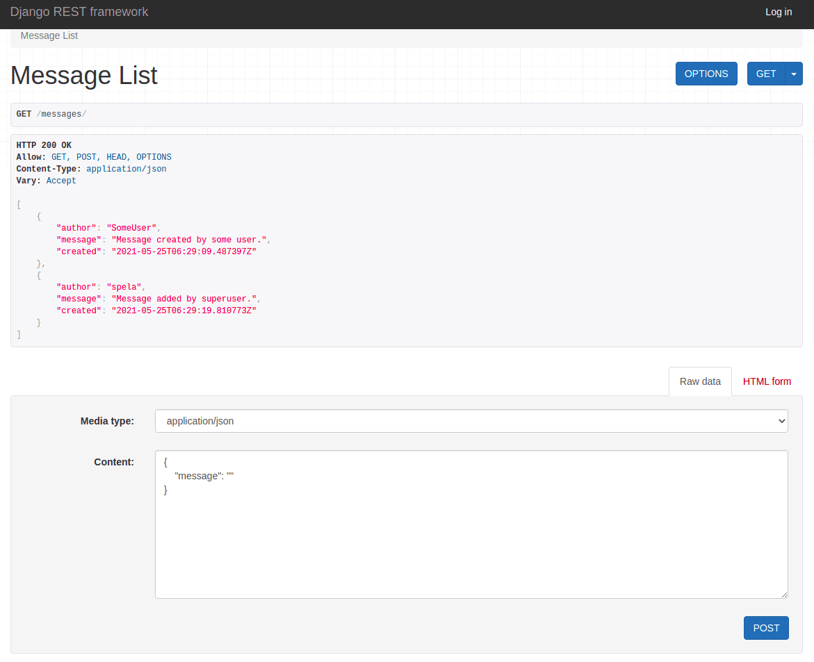 DRF Browsable API Response list view